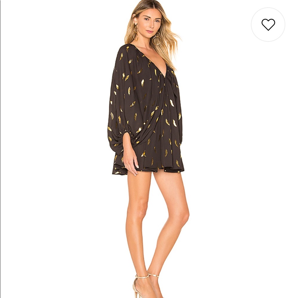 Tularosa x Revolve Nola dress in black and gold